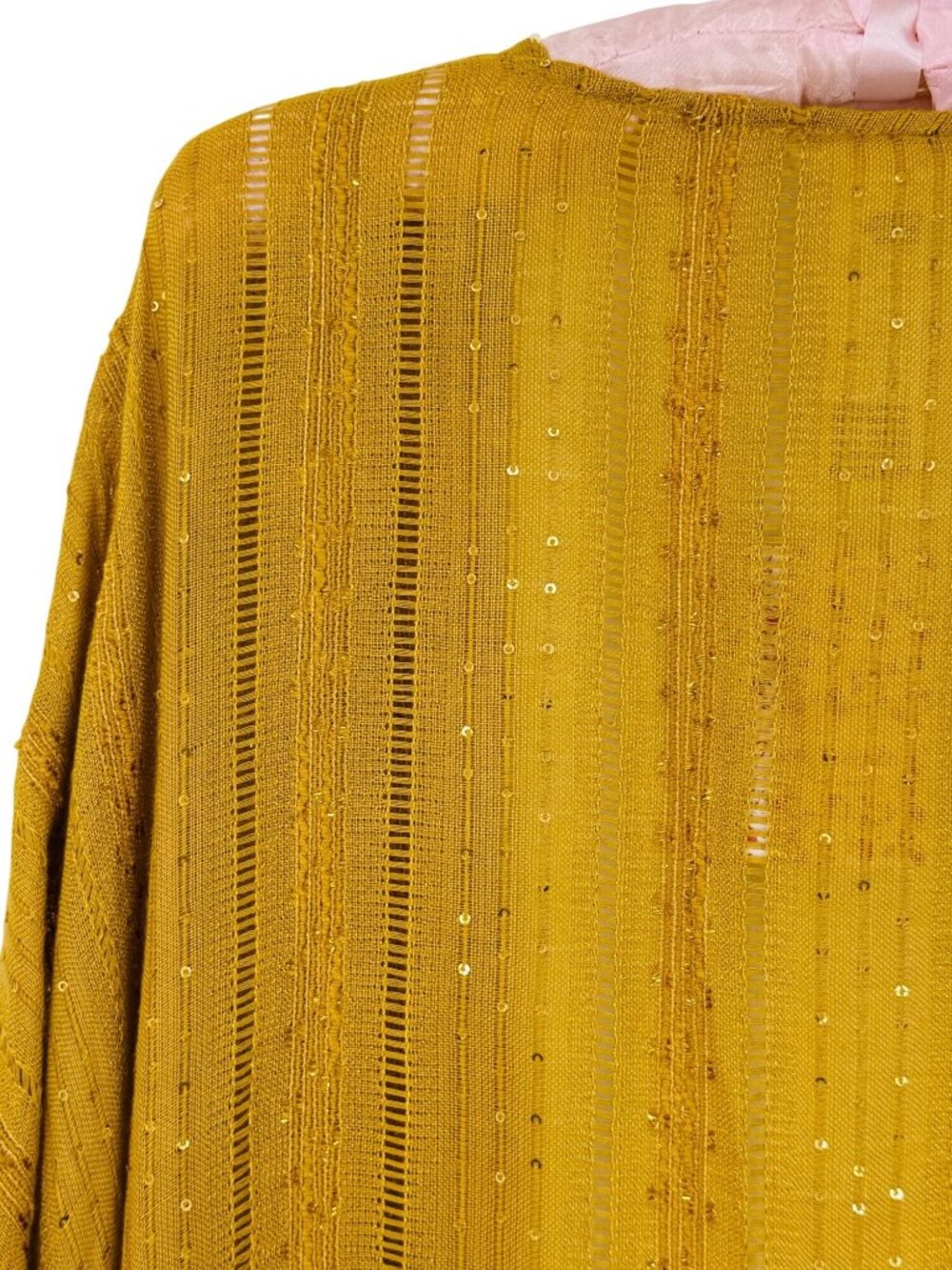 NWT Free People Golden Yellow Sequin Kimono | Boho Whimsigoth Coastal Cowgirl OS - Picture 9 of 16